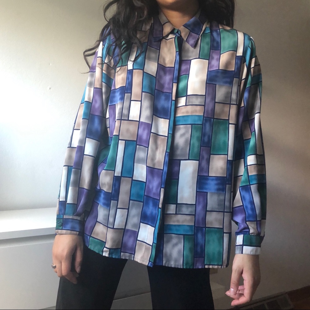 Vintage Colorblock Blouse